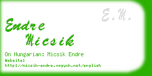 endre micsik business card